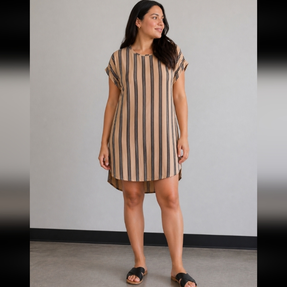 MINE High Low Shirt Dress Button Detail  Small